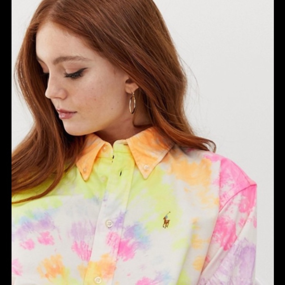 RALPH LAUREN Big Fit Tie Dye Shirt XL - Picture 13 of 14